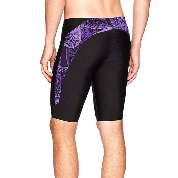 SPEEDO Men Purple Black Cyclone Jammer Swimsuit - Picture 5 of 8